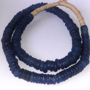 Antiques Venetian Dutch Dogon Cobalt Blue Glass